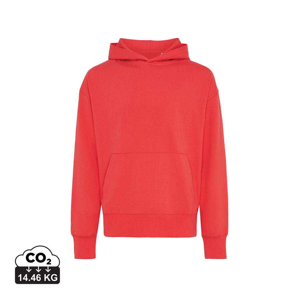 Sweat capuche personnalisable coton recyclé 340g unisexe Iqoniq Yoho luscious red